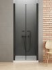 NEW TRENDY Drzwi prysznicowe NEW SOLEO BLACK 120x195 wahadłowe podwójne AS D-0218A - Zdjęcie nr 1