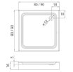 NEW TRENDY Brodzik kompaktowy kwadratowy 90x90x16 akrylowy BL-0032 - Zdjęcie nr 2