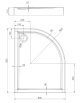 OMNIRES RIVERSIDE akrylowy brodzik prysznicowy półokrągły, 90x80cm, biały połysk RIVERSIDE80/90/LBP - Zdjęcie nr 2