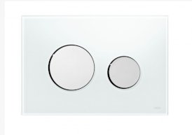 TECE loop Przycisk spłukujący do WC szkło białe,przycisk chrom połysk 9240660